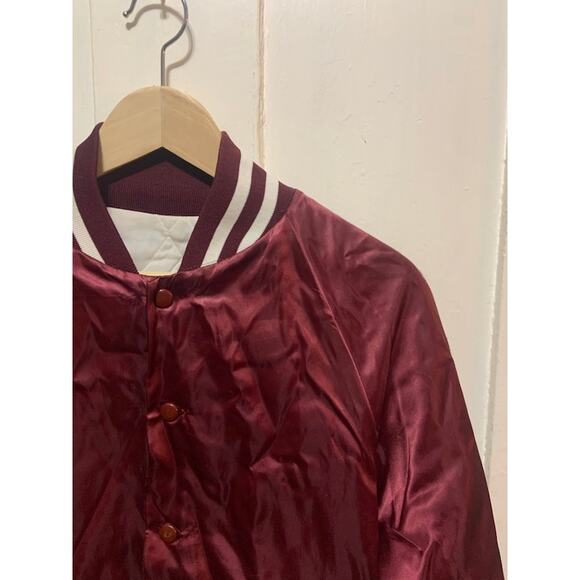 vintage satin bomber jacket 'Brandywine Bullets' red maroon Majestic brand sz M - Picture 4 of 8